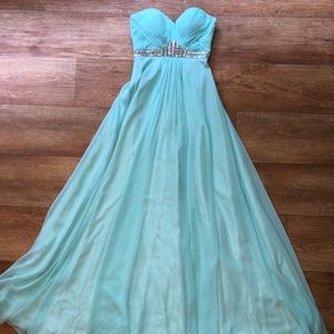 Gorgeous Teal Blue Floor Length Gown